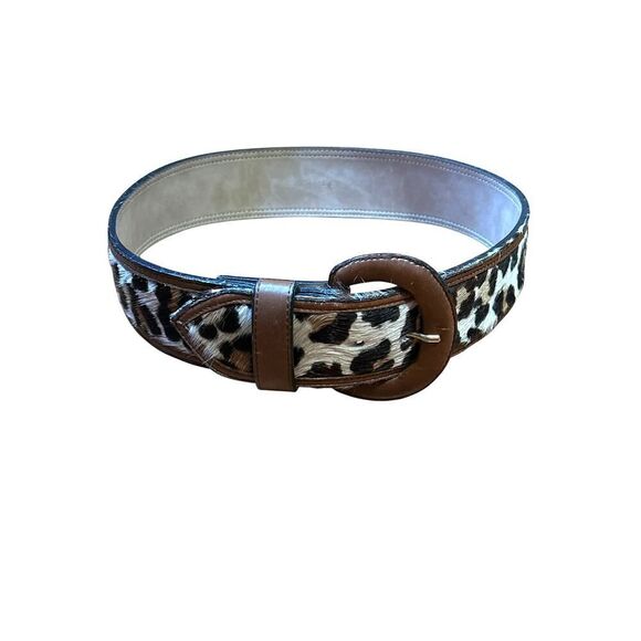 Leopard Print Cowhide Belt Size S - Picture 1 of 6